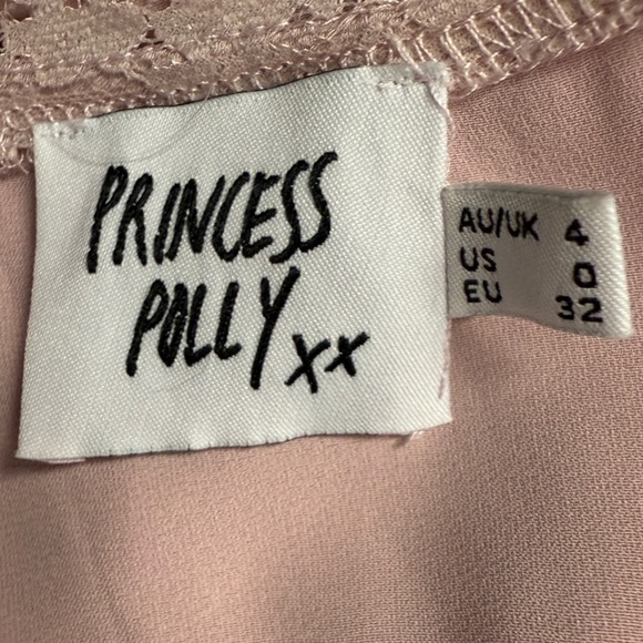 Princess Polly XS Satin Lace Tie Front Lavender Crop Top‎ Long Sleeve Y2K - Picture 10 of 10